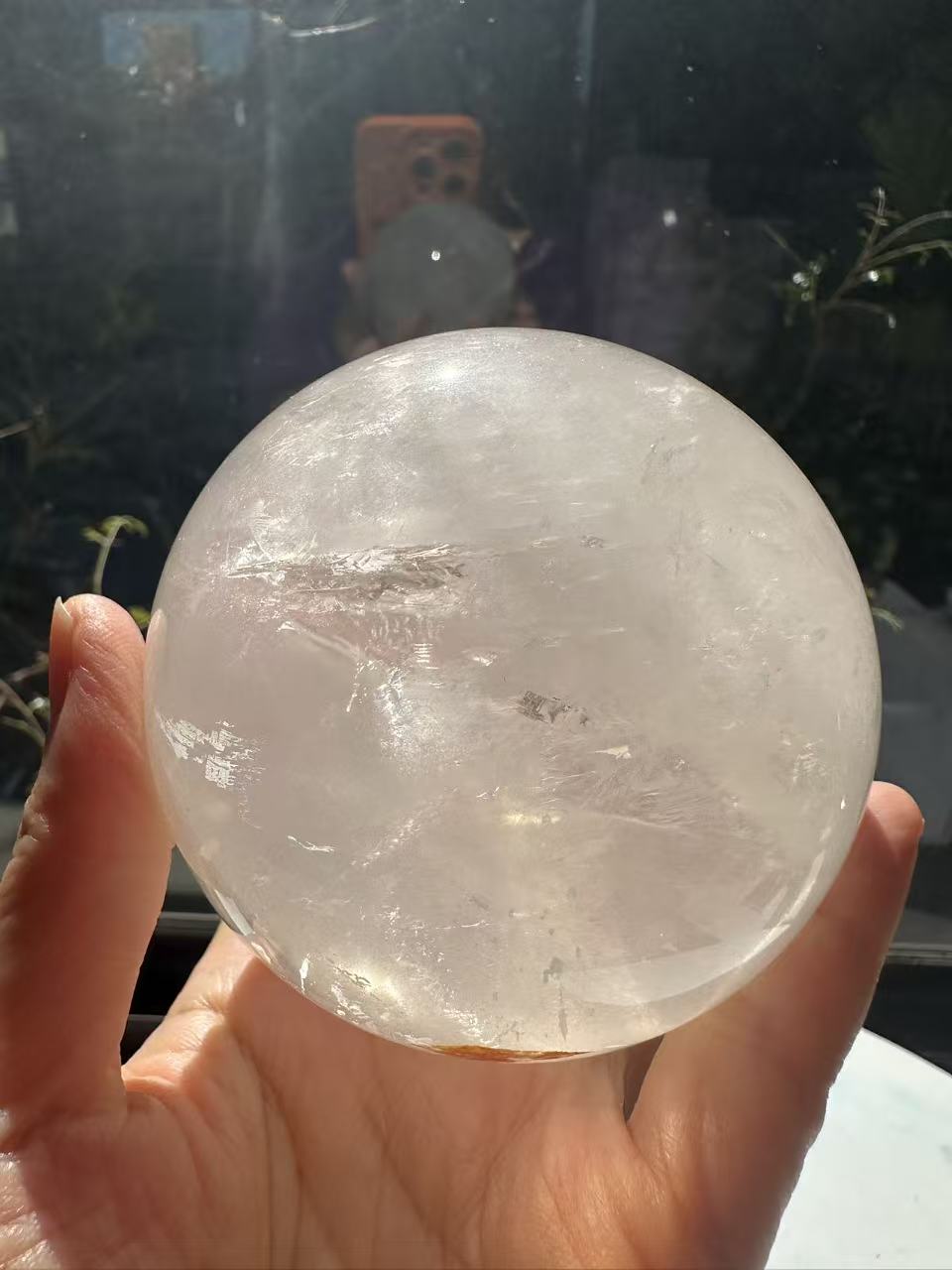 Madagascar Clear Quartz Sphere with Rainbows & Stand | 666g 7.8cm Exact Piece #3
