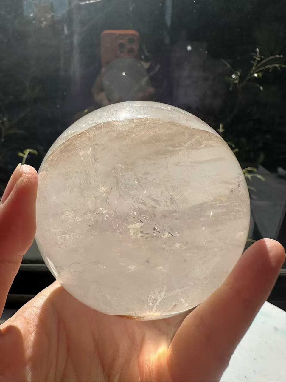 Madagascar Clear Quartz Sphere with Rainbows & Stand | 666g 7.8cm Exact Piece #3