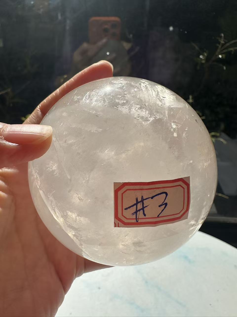 Madagascar Clear Quartz Sphere with Rainbows & Stand | 666g 7.8cm Exact Piece #3