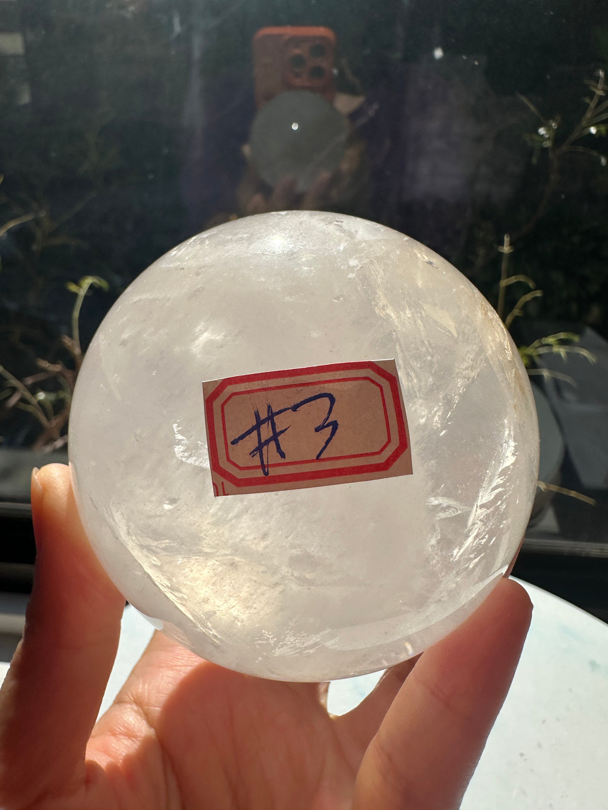 Madagascar Clear Quartz Sphere with Rainbows & Stand | 666g 7.8cm Exact Piece #3