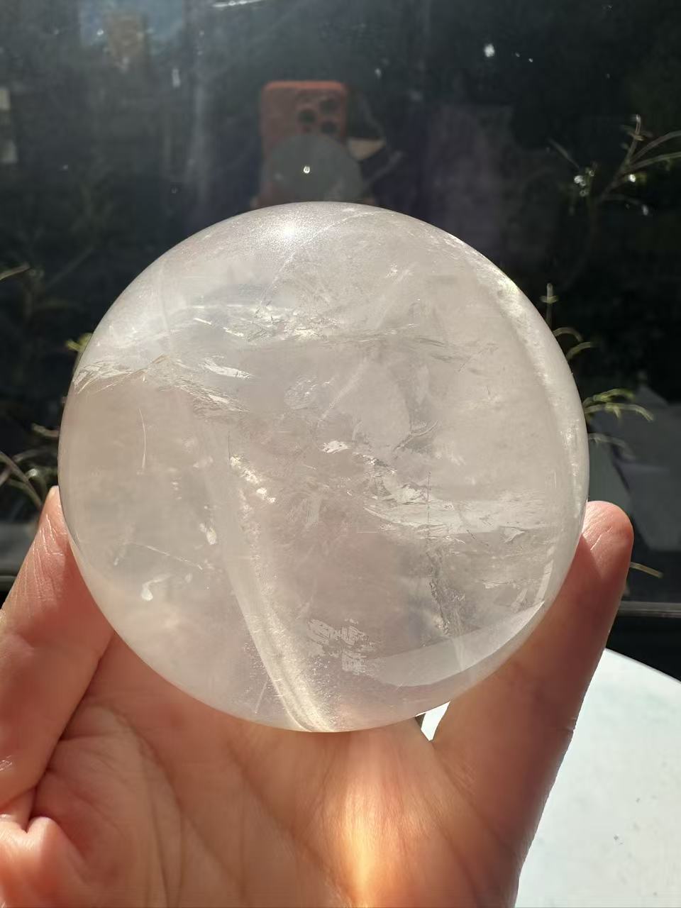 Madagascar Clear Quartz Sphere with Rainbows & Stand | 666g 7.8cm Exact Piece #3