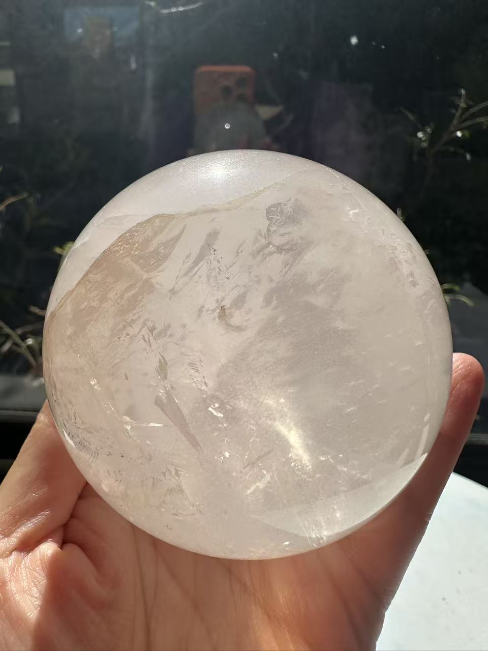 Madagascar Clear Quartz Sphere with Rainbows & Stand | 666g 7.8cm Exact Piece #3