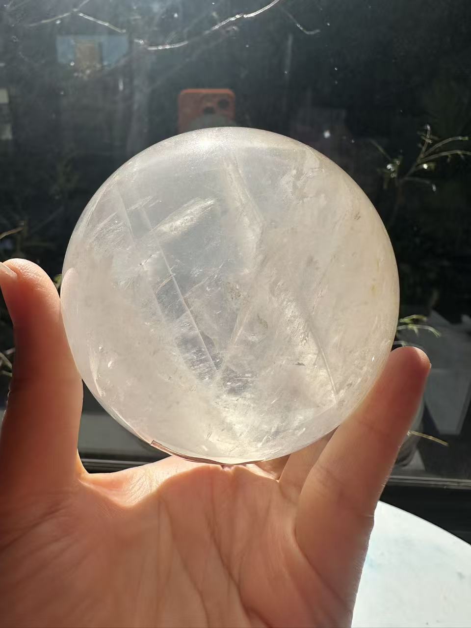 Madagascar Clear Quartz Sphere with Rainbows & Stand | 666g 7.8cm Exact Piece #3