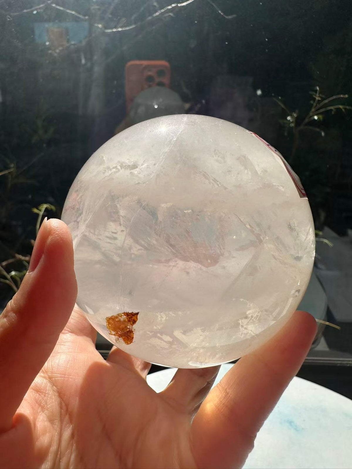 Madagascar Clear Quartz Sphere with Rainbows & Stand | 666g 7.8cm Exact Piece #3