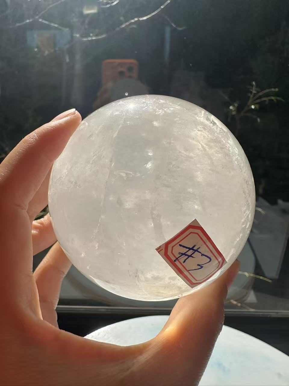 Madagascar Clear Quartz Sphere with Rainbows & Stand | 666g 7.8cm Exact Piece #3