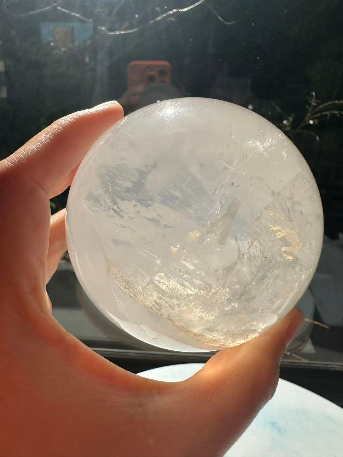 Madagascar Clear Quartz Sphere with Rainbows & Stand | 666g 7.8cm Exact Piece #3