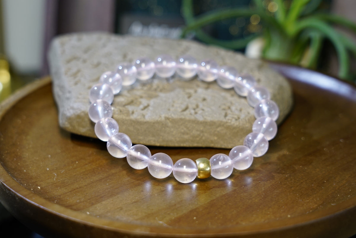 Mozambique Rose Quartz Bracelet | Natural 8mm Beads