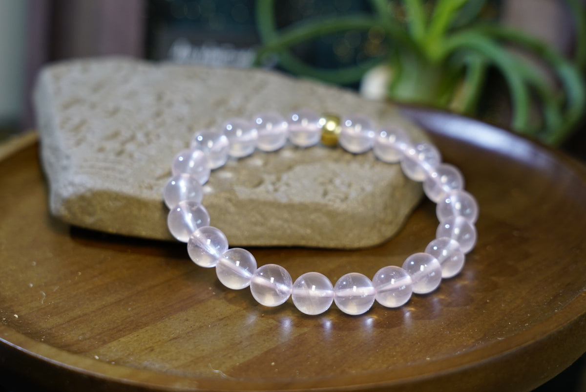 Mozambique Rose Quartz Bracelet | Natural 8mm Beads