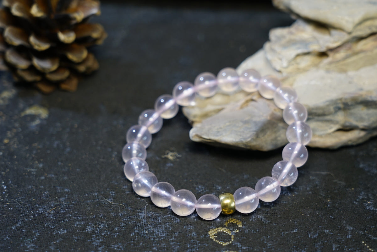 Mozambique Rose Quartz Bracelet | Natural 8mm Beads