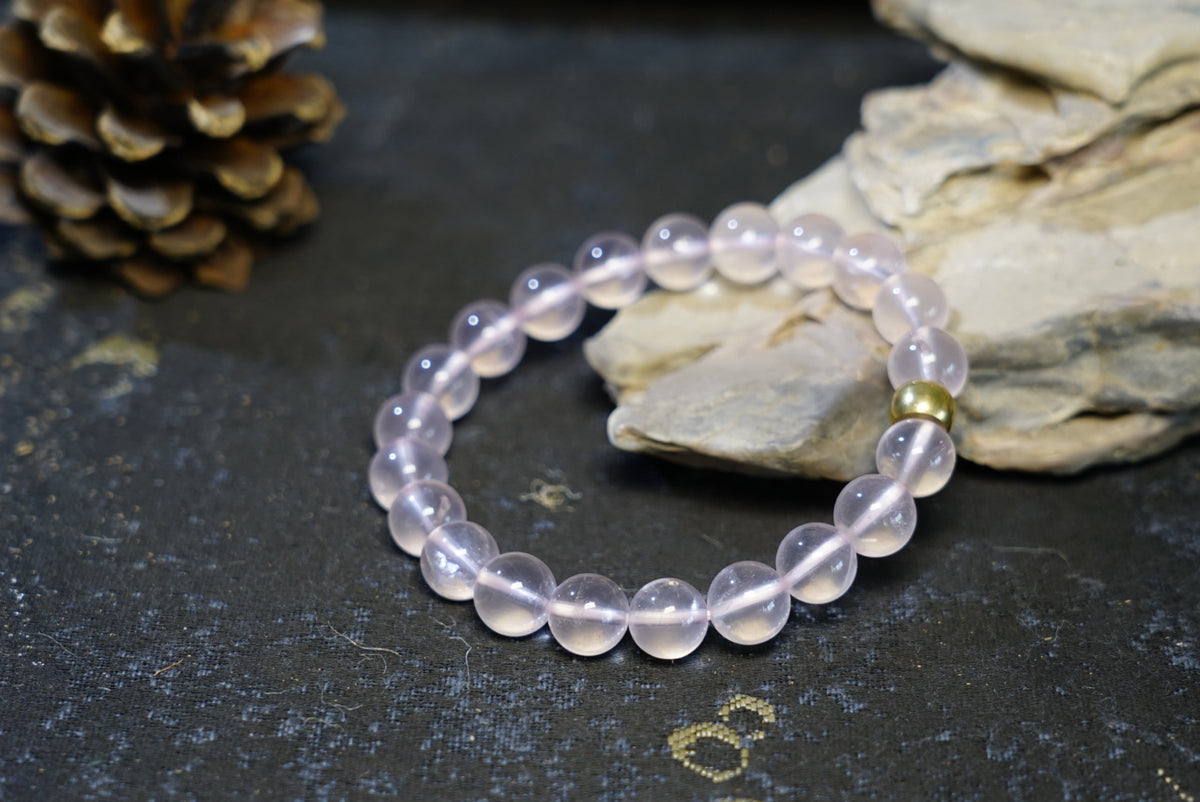 Mozambique Rose Quartz Bracelet | Natural 8mm Beads