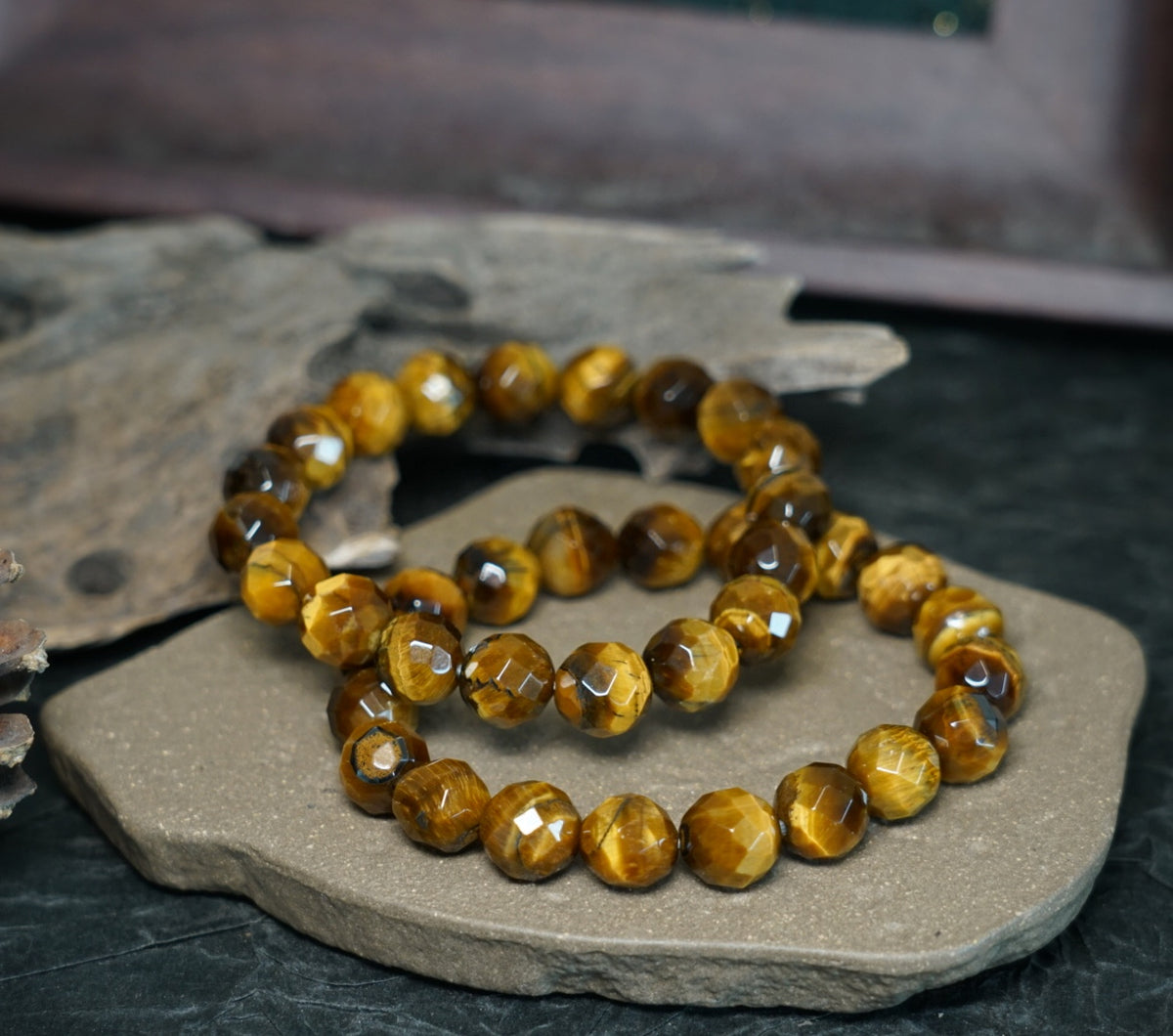 Tiger’s Eye Bracelet | Faceted 7.5mm or 9.5mm Beads