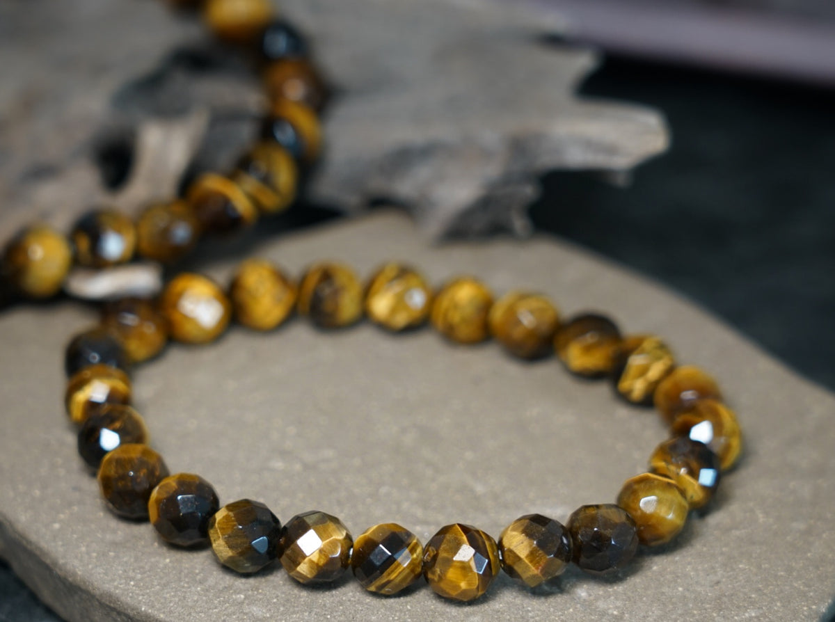Tiger’s Eye Bracelet | Faceted 7.5mm or 9.5mm Beads