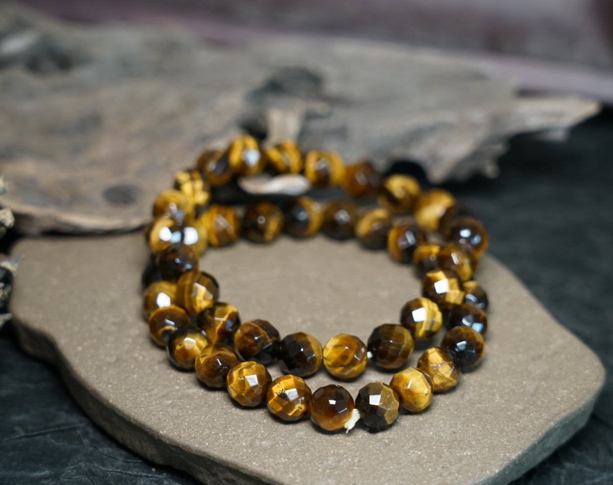 Tiger’s Eye Bracelet | Faceted 7.5mm or 9.5mm Beads