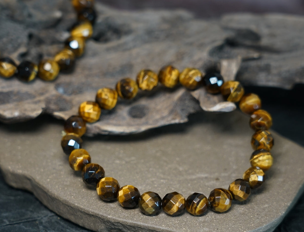Tiger’s Eye Bracelet | Faceted 7.5mm or 9.5mm Beads