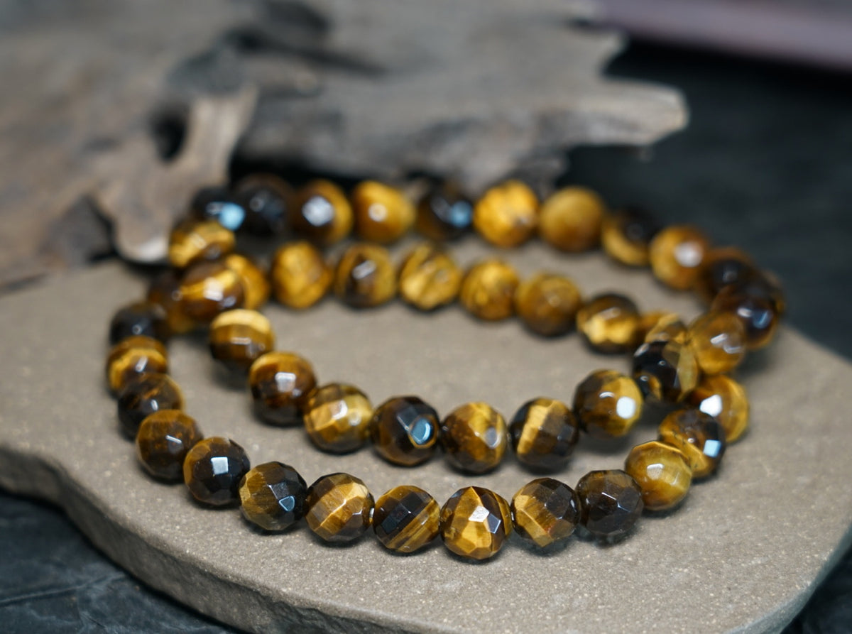 Tiger’s Eye Bracelet | Faceted 7.5mm or 9.5mm Beads