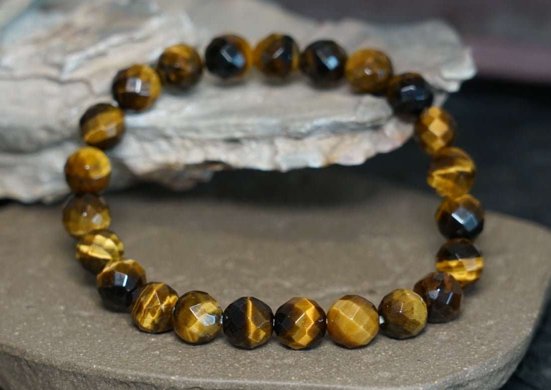Tiger’s Eye Bracelet | Faceted 7.5mm or 9.5mm Beads