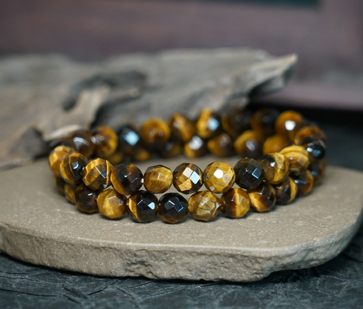 Tiger’s Eye Bracelet | Faceted 7.5mm or 9.5mm Beads