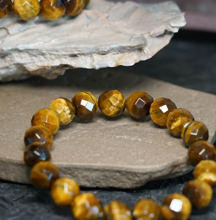 Tiger’s Eye Bracelet | Faceted 7.5mm or 9.5mm Beads