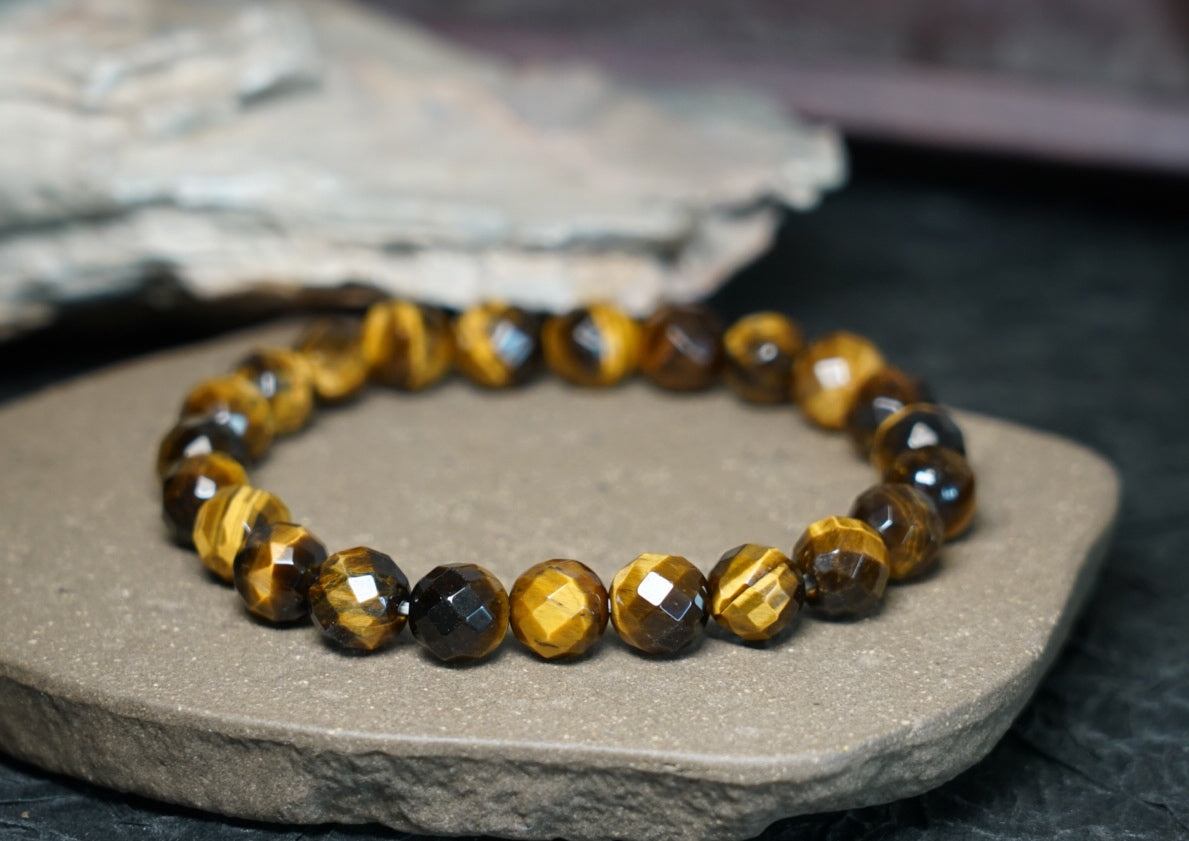 Tiger’s Eye Bracelet | Faceted 7.5mm or 9.5mm Beads