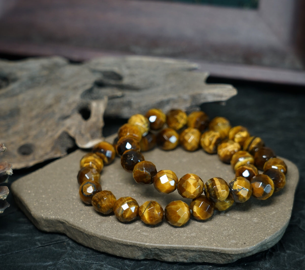 Tiger’s Eye Bracelet | Faceted 7.5mm or 9.5mm Beads