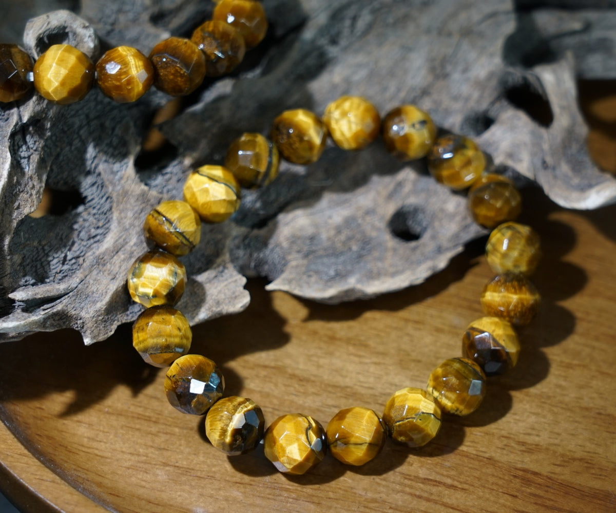 Tiger’s Eye Bracelet | Faceted 7.5mm or 9.5mm Beads