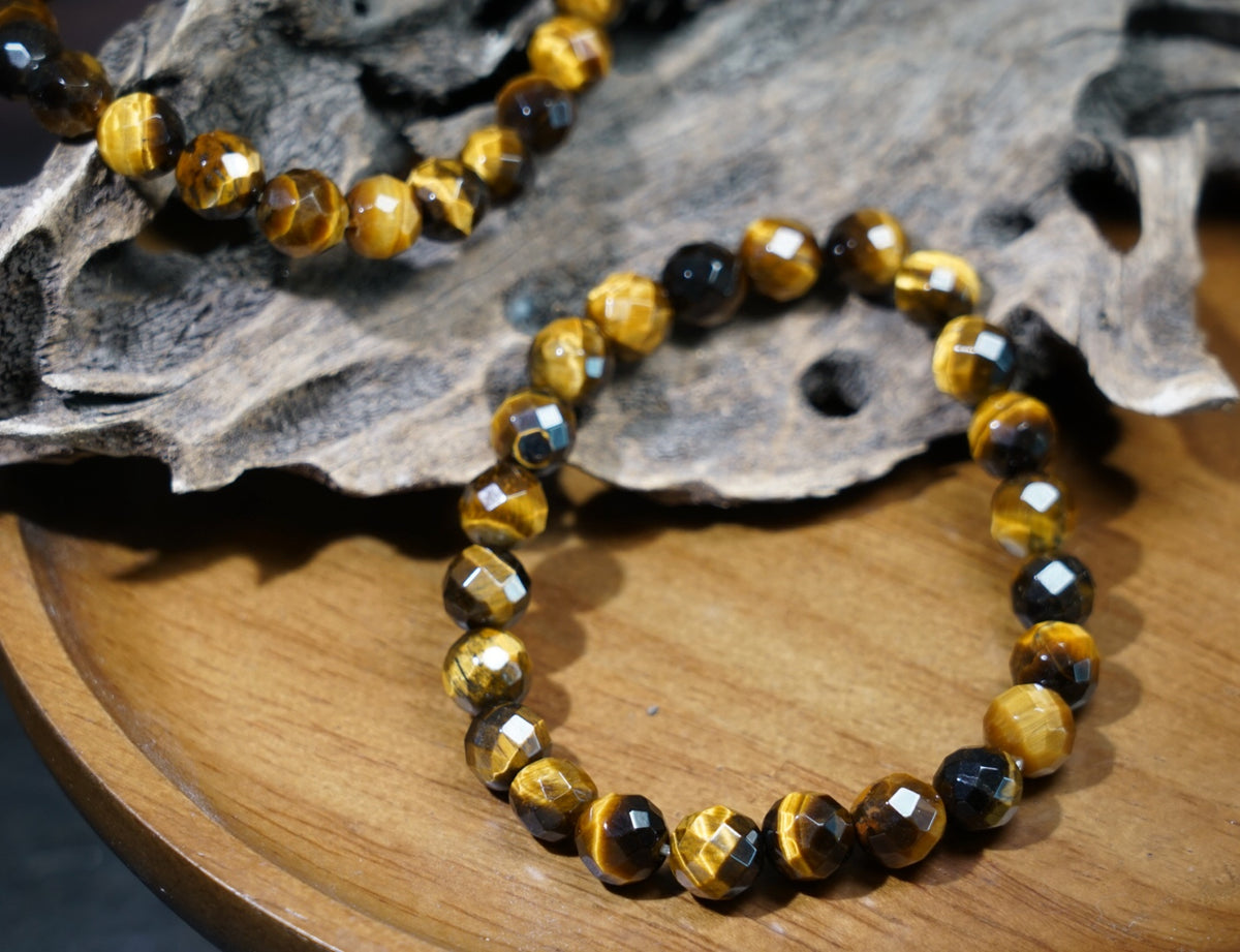 Tiger’s Eye Bracelet | Faceted 7.5mm or 9.5mm Beads