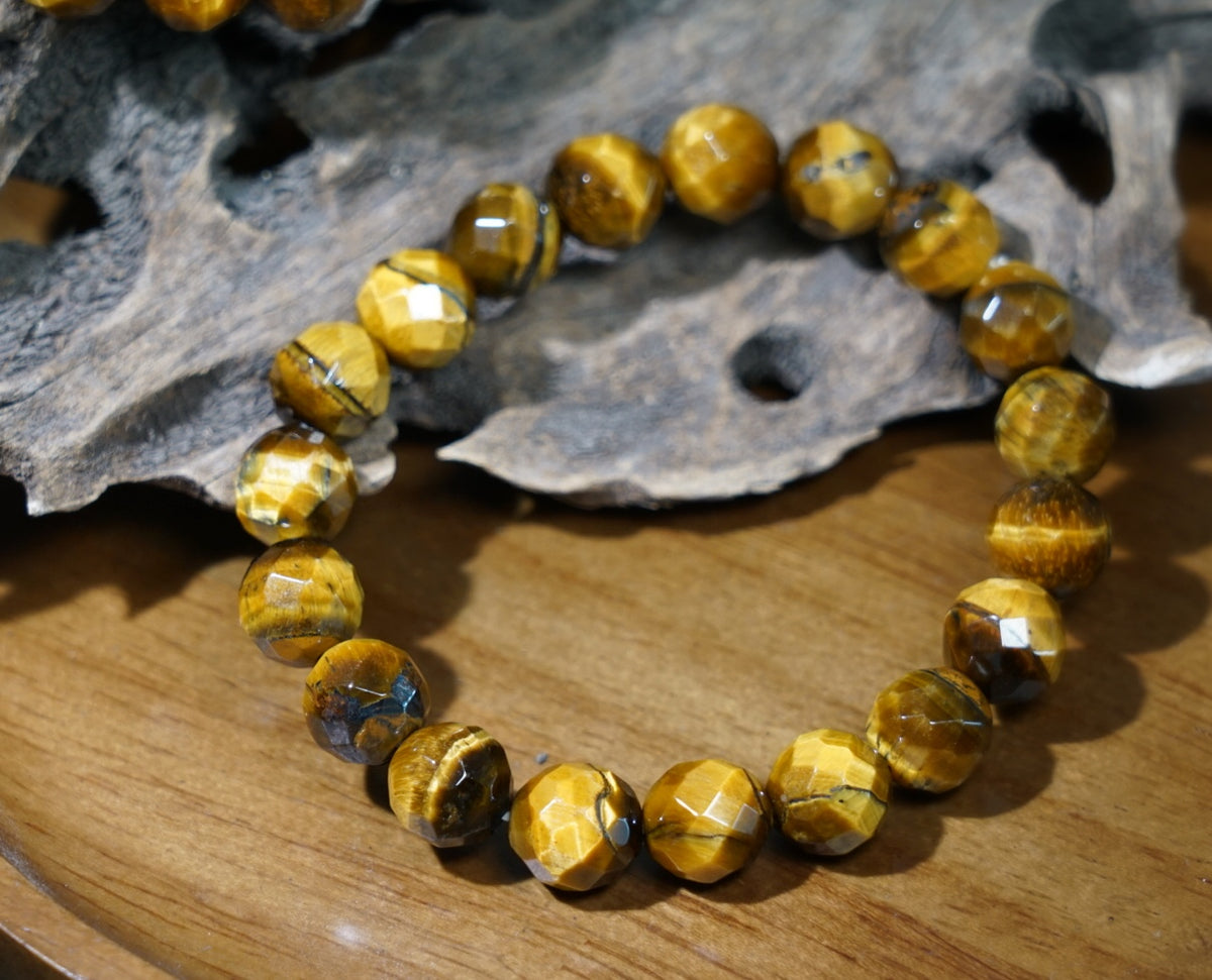 Tiger’s Eye Bracelet | Faceted 7.5mm or 9.5mm Beads