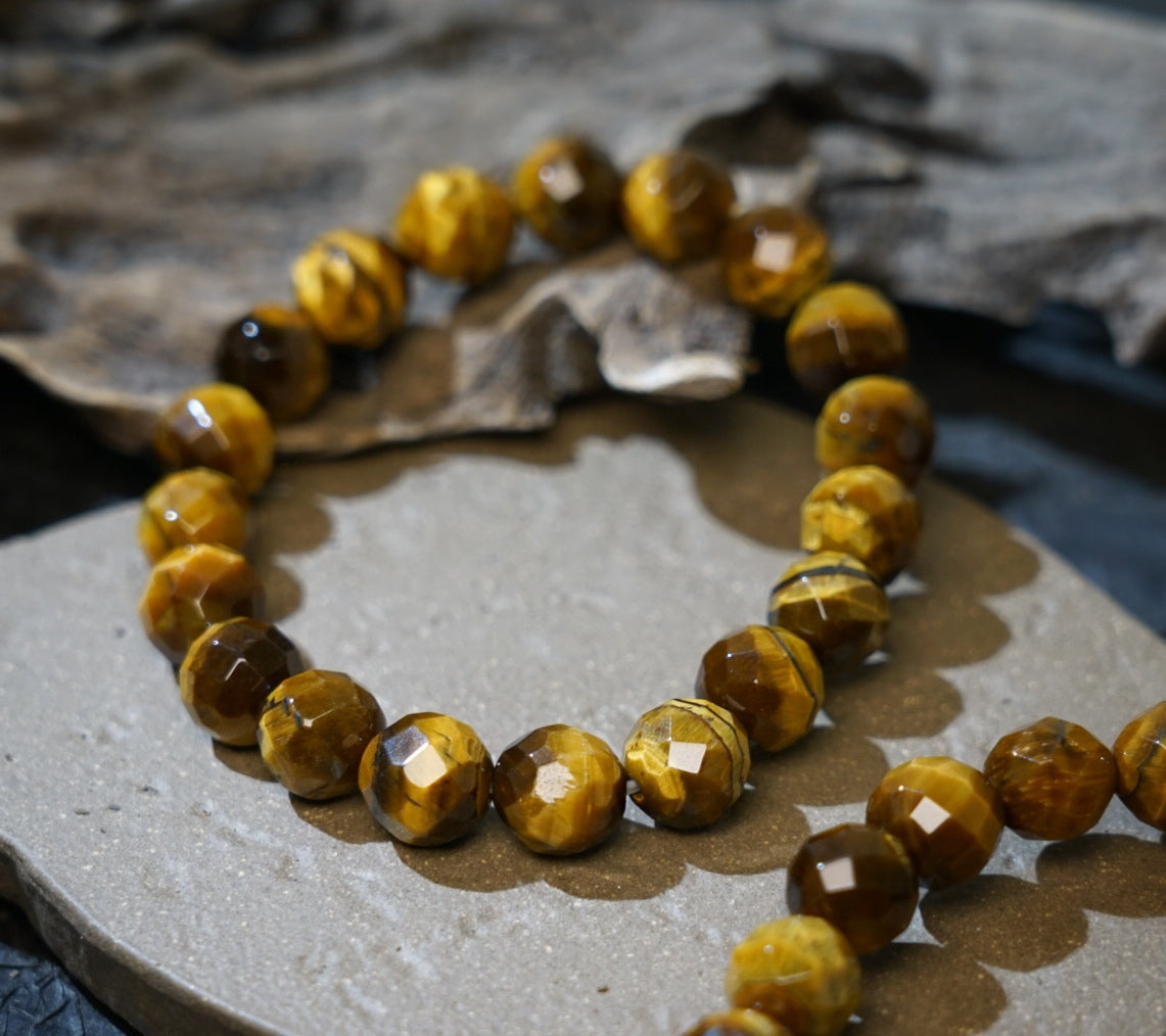 Tiger’s Eye Bracelet | Faceted 7.5mm or 9.5mm Beads