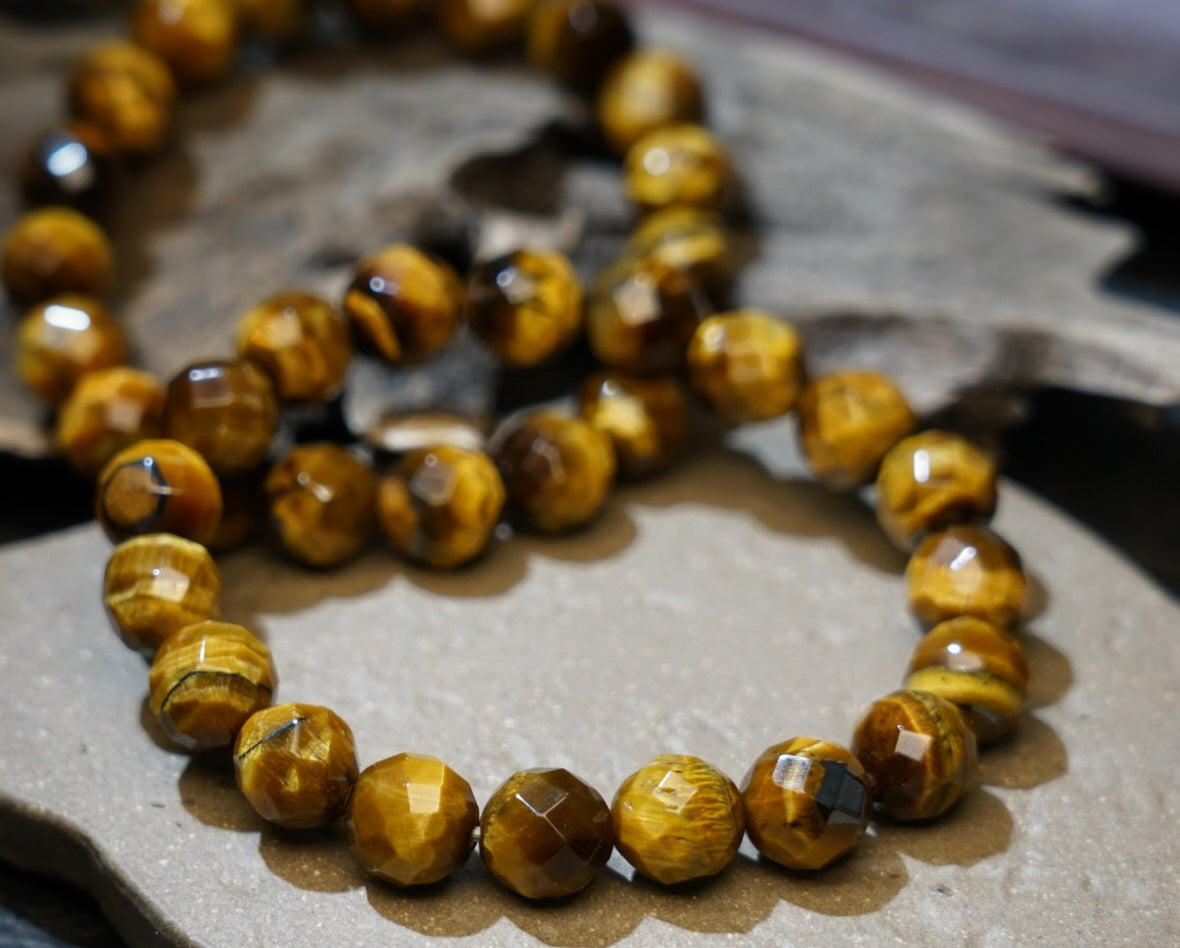 Tiger’s Eye Bracelet | Faceted 7.5mm or 9.5mm Beads