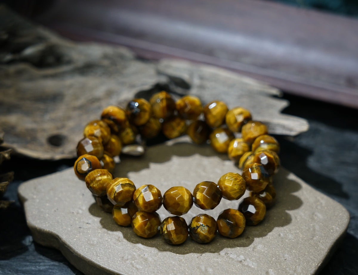 Tiger’s Eye Bracelet | Faceted 7.5mm or 9.5mm Beads