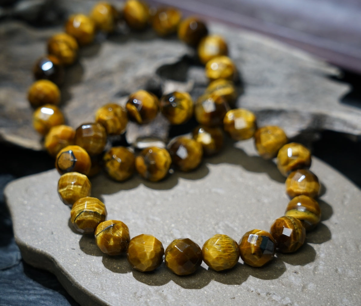 Tiger’s Eye Bracelet | Faceted 7.5mm or 9.5mm Beads