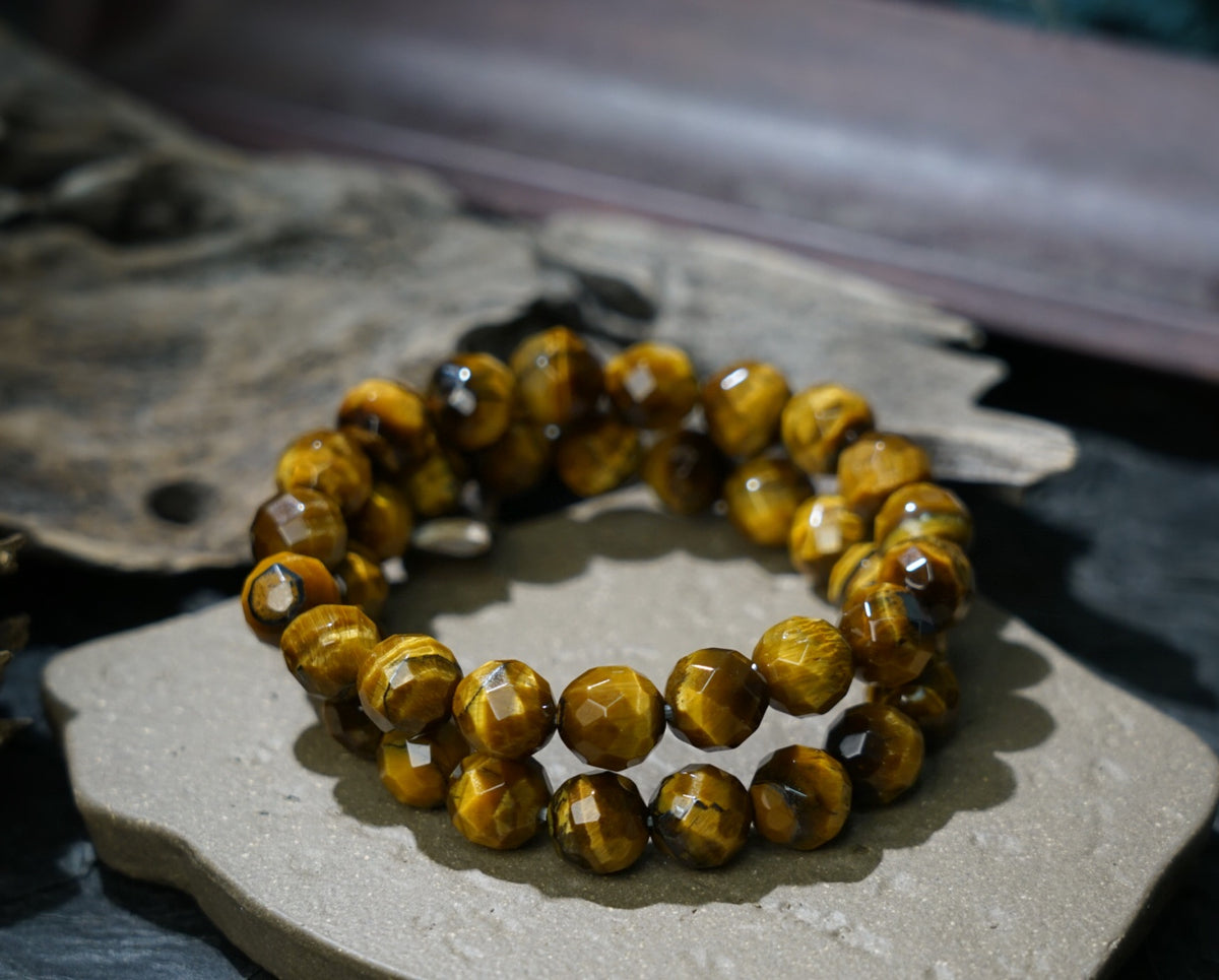 Tiger’s Eye Bracelet | Faceted 7.5mm or 9.5mm Beads