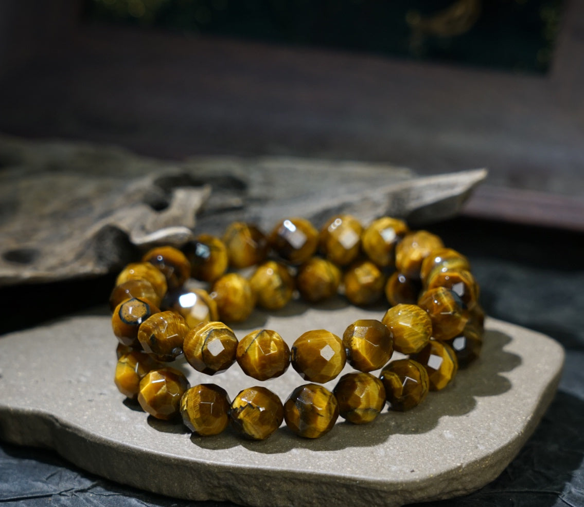 Tiger’s Eye Bracelet | Faceted 7.5mm or 9.5mm Beads