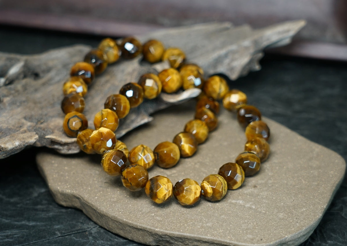 Tiger’s Eye Bracelet | Faceted 7.5mm or 9.5mm Beads