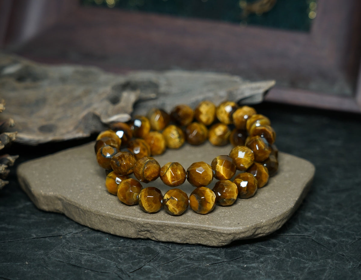 Tiger’s Eye Bracelet | Faceted 7.5mm or 9.5mm Beads