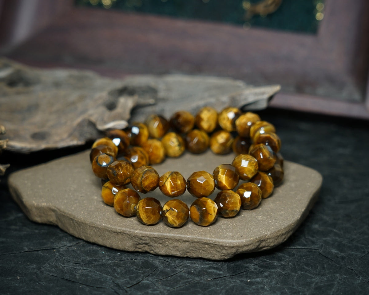 Tiger’s Eye Bracelet | Faceted 7.5mm or 9.5mm Beads