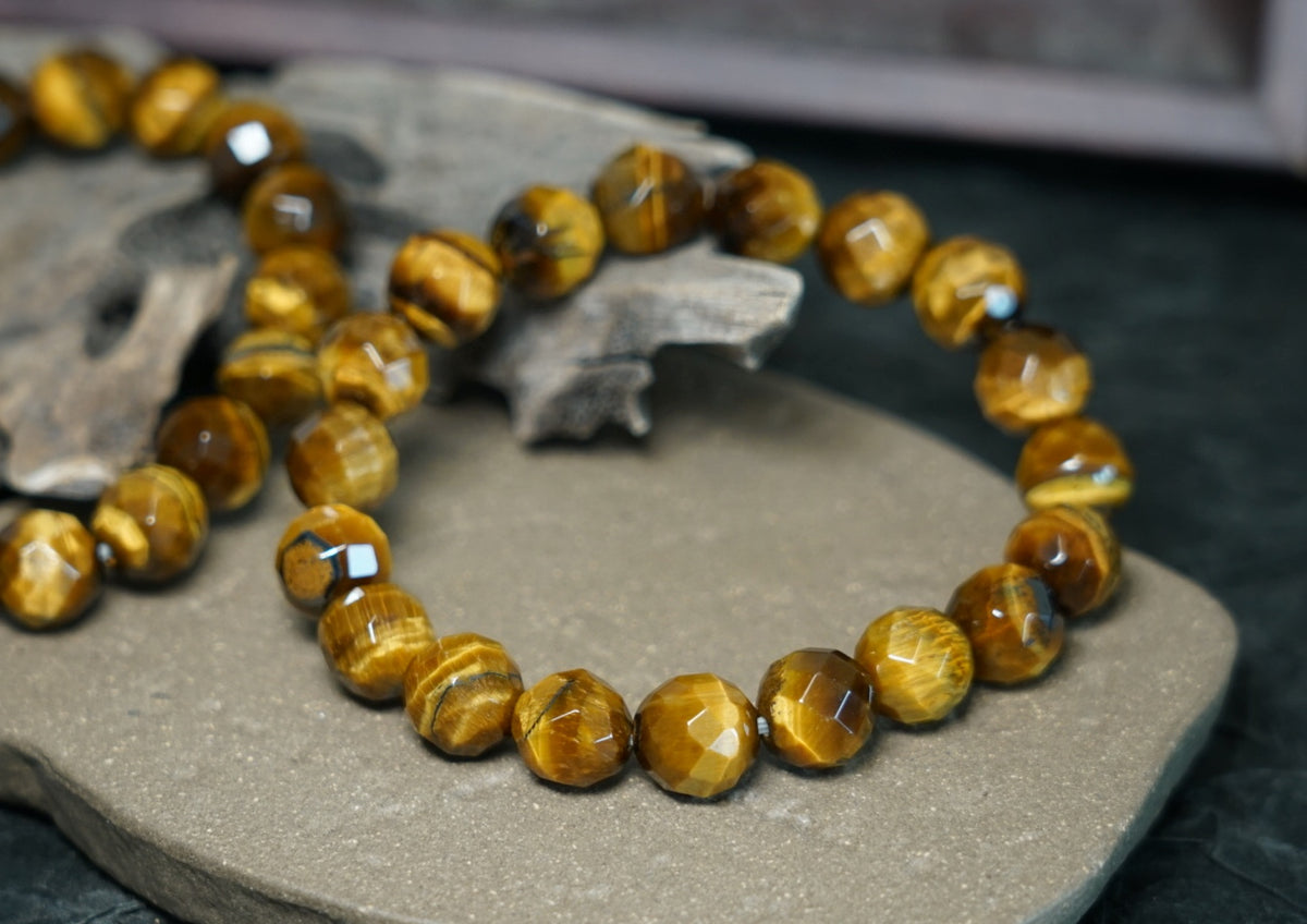 Tiger’s Eye Bracelet | Faceted 7.5mm or 9.5mm Beads