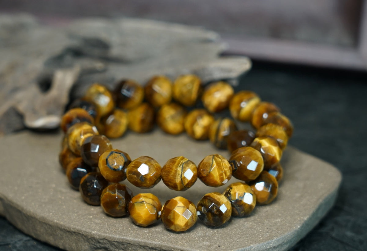 Tiger’s Eye Bracelet | Faceted 7.5mm or 9.5mm Beads