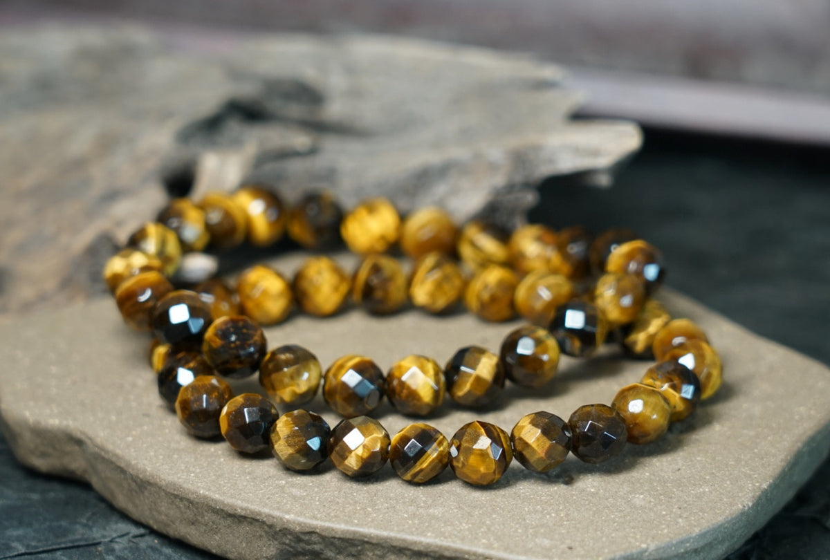 Tiger’s Eye Bracelet | Faceted 7.5mm or 9.5mm Beads