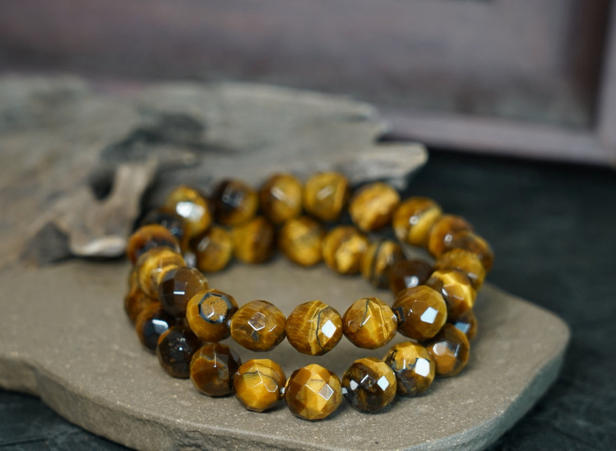 Tiger’s Eye Bracelet | Faceted 7.5mm or 9.5mm Beads