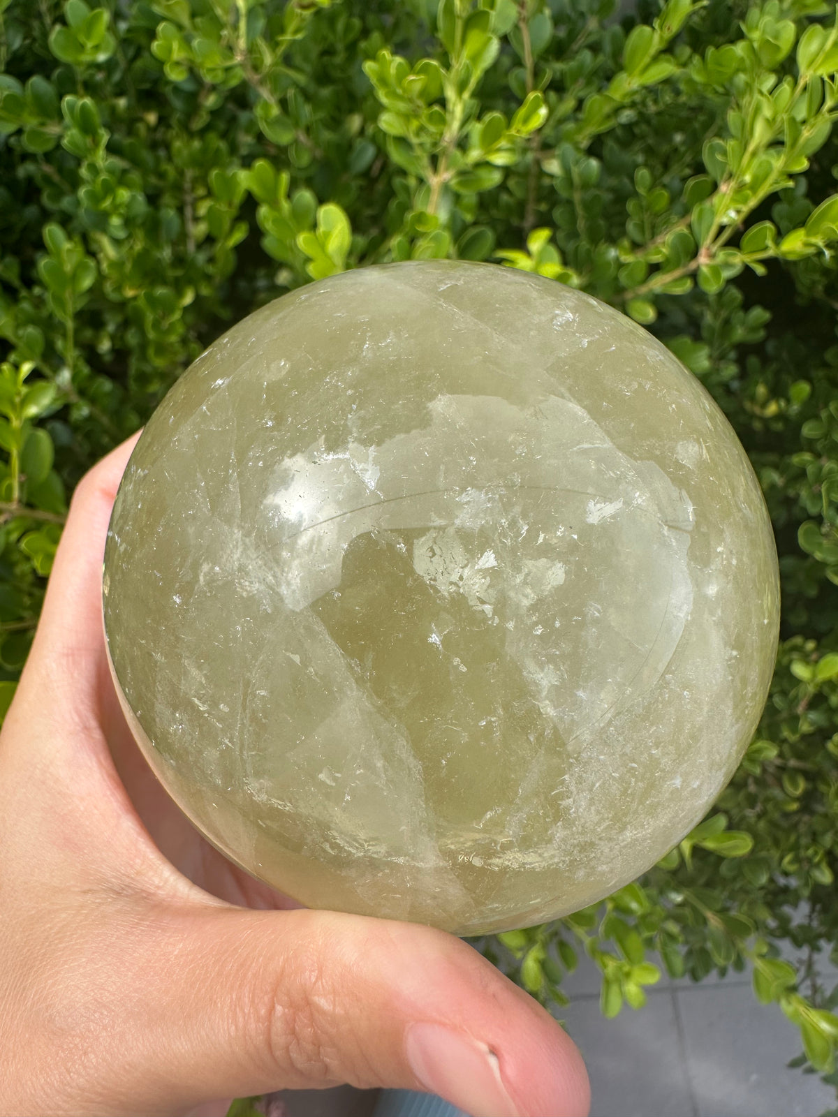 Brazilian Citrine Sphere with Golden Colour, Exact Piece #4 – back view