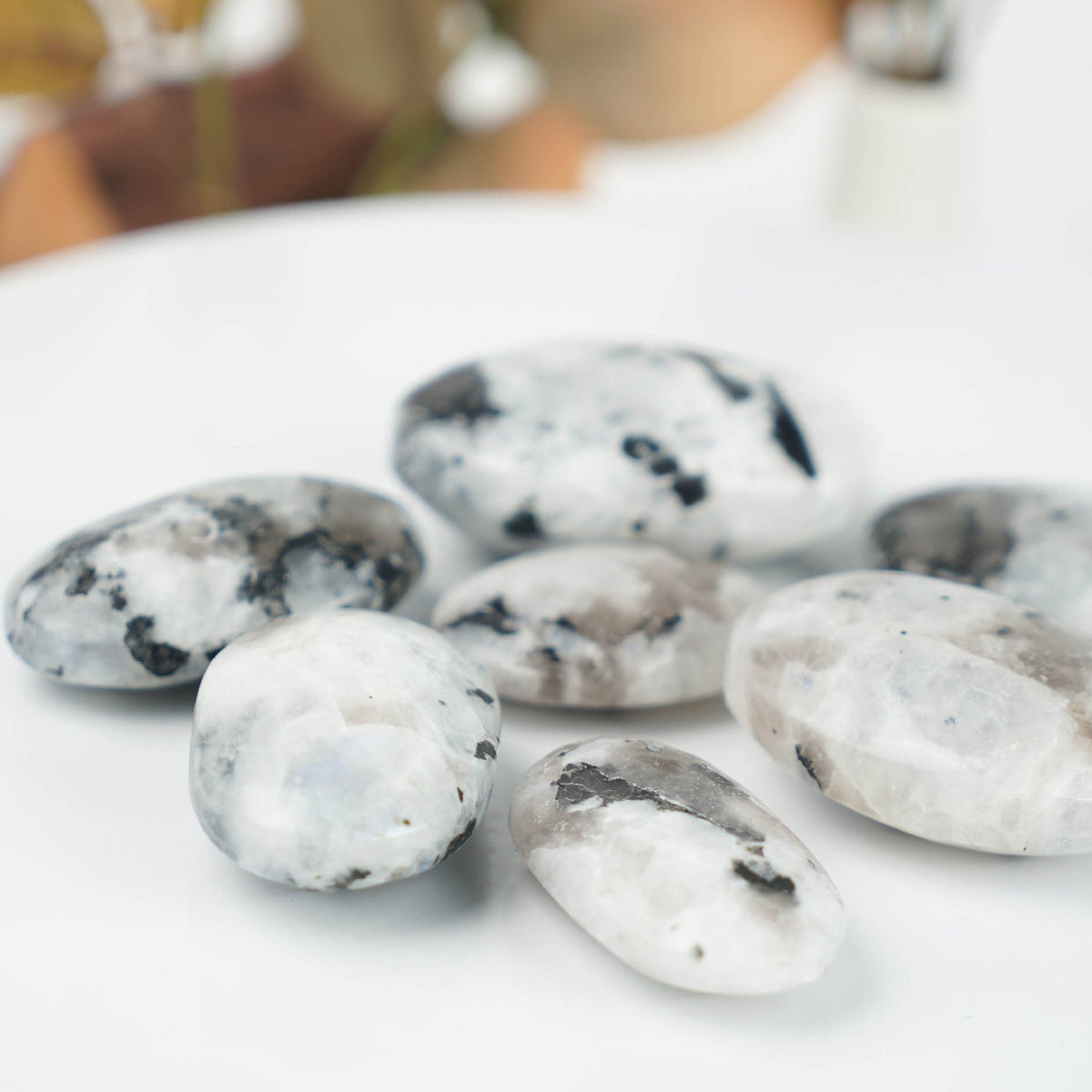 Rainbow Moonstone Palm Stone | Natural Flash Crystal 5–7cm