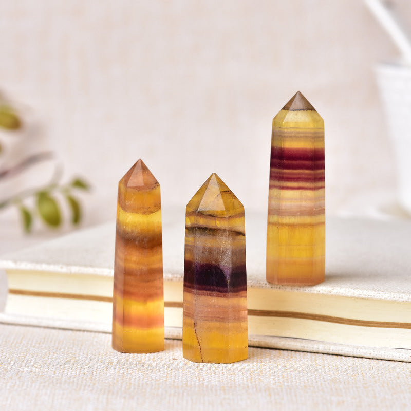 Yellow Fluorite Tower | Natural Crystal Point 6–7cm