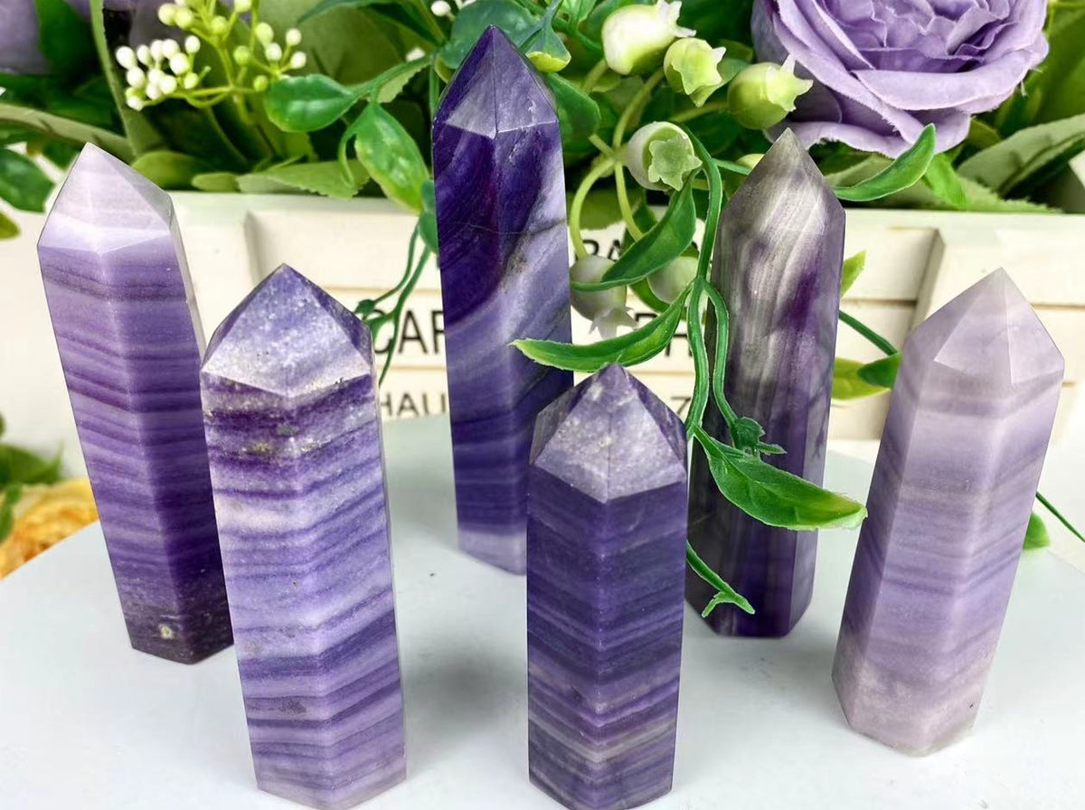 Silky Fluorite Tower – Natural Crystal Point 9–14cm product photo 3