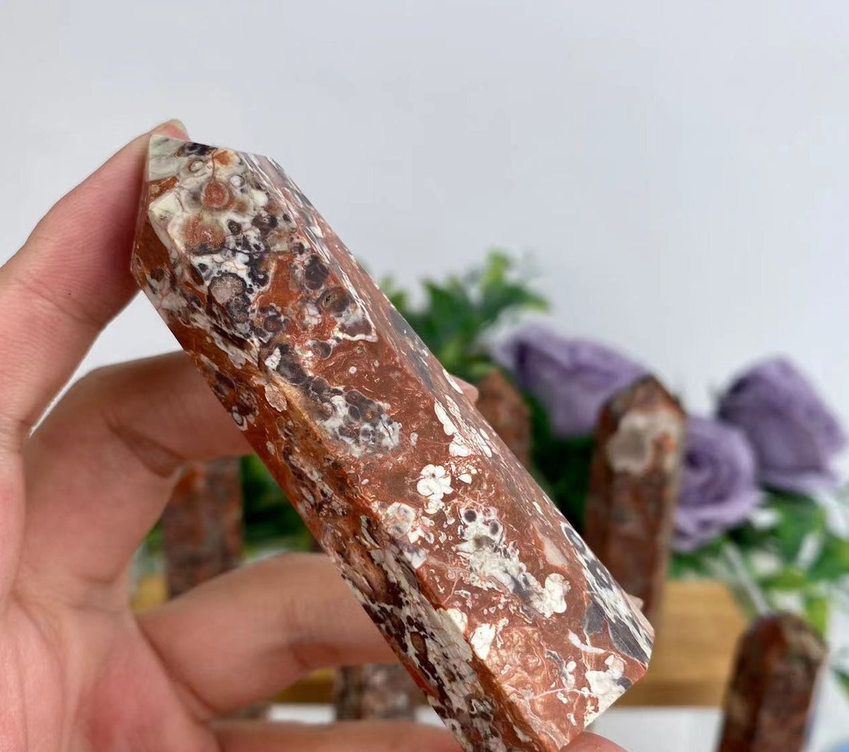 Money Agate Tower | Patterned Stone Point 8–10cm