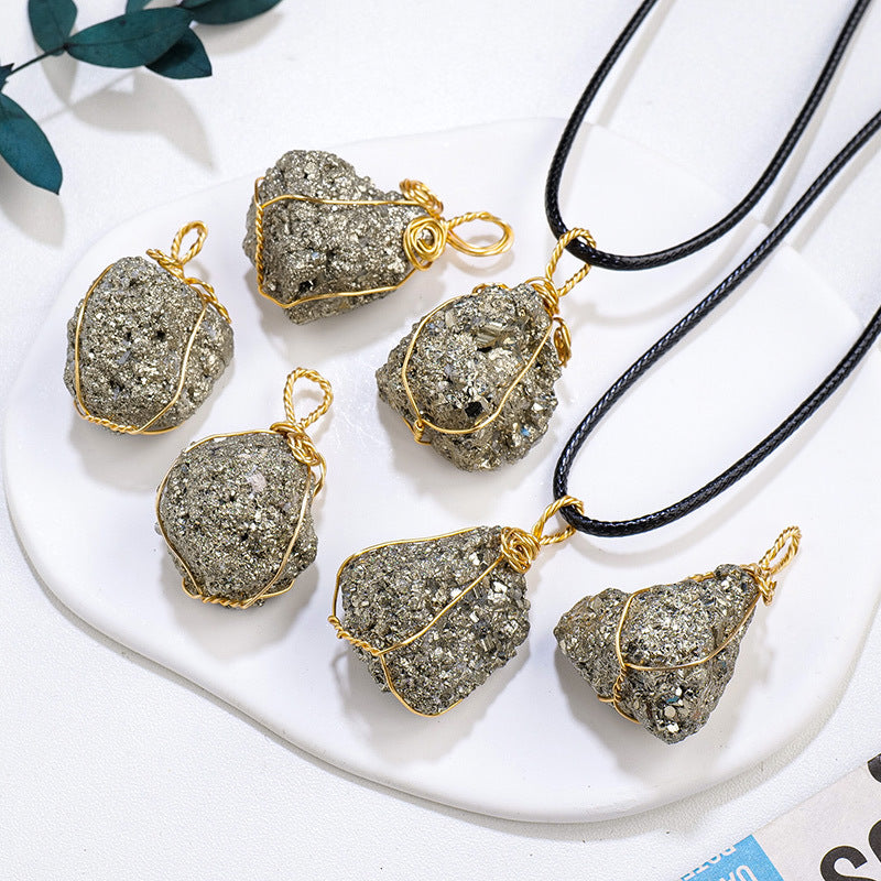 Pyrite Necklace | Natural Mineral Pendant 2–3cm