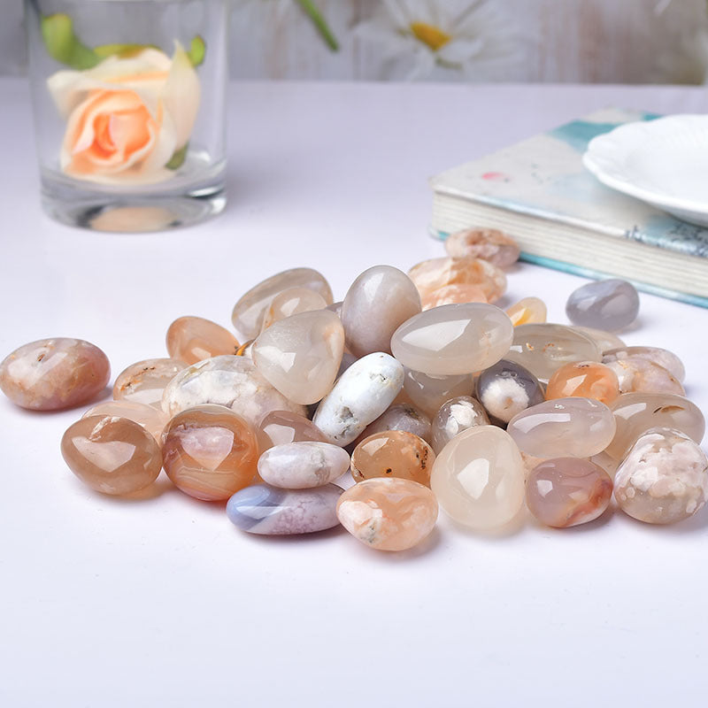 Flower Agate Tumbled Stone | Natural Crystal 2–4cm