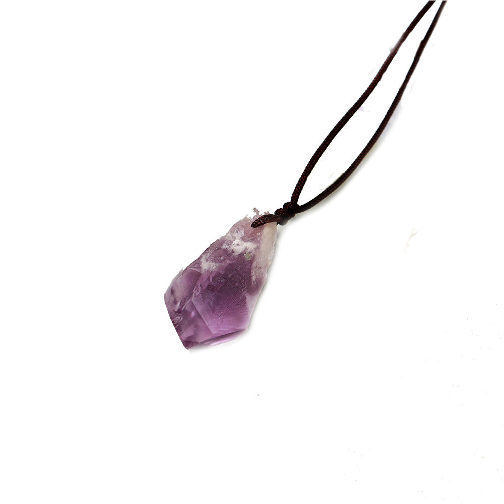 Raw Amethyst Cluster Necklace, Natural Pendant 2–4cm – alternate view 4