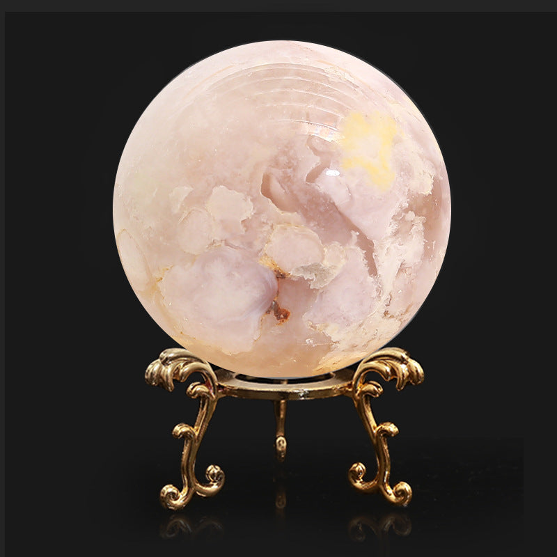 Flower Agate Sphere | Natural Cherry Blossom Crystal Ball