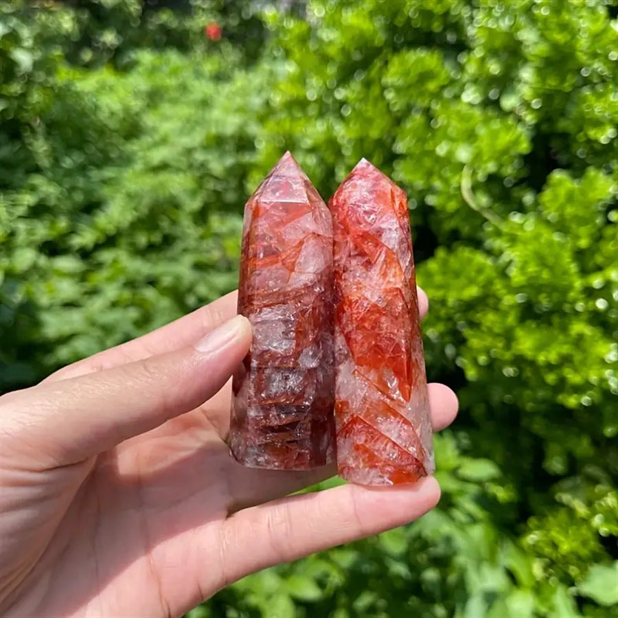 Hematoid Quartz Tower | Fire Quartz Crystal Point